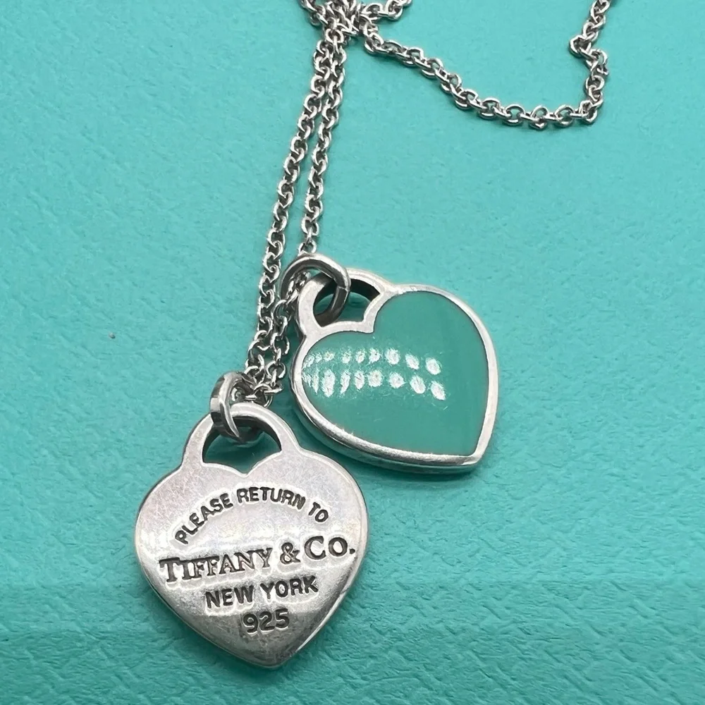 🔴DEAL OF THE MONTH🔴2 Authentic TIFFANY &Co Silver Heart Pendents Necklaces🔴 - Picture 11 of 14